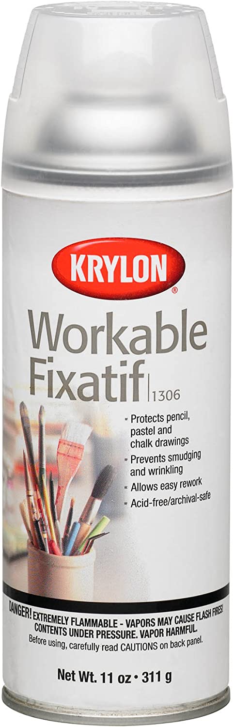 Krylon K01306 Workable Fixatif Spray Clear, 11-Ounce Aerosol,Matte