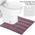 NICETOWN Bath Rugs Ultra Thick and Soft Texture Chenille Plush Striped Floor Mats Bath Rug with Non-Slip Backing Microfiber Hand Tufted Door Mat for Entryway (Mauve, Pack 2-20" x 32"/24" x 24" U)