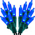 SWEET SHINE Blue LED Christmas Lights, Pack of 2 Sets 33 Ft 100 LED Green Wire Mini Lights Set, UL Certified Commercial Grade Holiday String Light (Blue)
