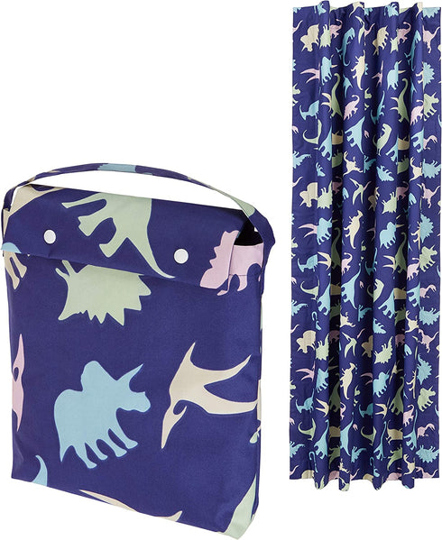 Amazon Basics Portable Window Blackout Curtain Shade with Suction Cups for Travel, Kids, and Baby Nursery - 50" x 78", Multi-Color Dinosaurs - 1-Pack