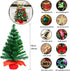 Small Christmas Tree, 2ft Mini Christmas Tree, Artificial Small Desktop Xmas Tree with Lights and Tree Ornaments, for Christmas Thanksgiving Decorations