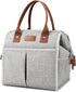Lunch Bag for Women & Men, Large Insulated Lunch Box Cooler Tote Bags, Adult Reusable Lunch Boxes with Water Resistant for Work, School, Travel and Picnic (Grey)