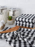 DII French Check Kitchen Collection Decorative Oversized Cotton Dishtowels, 18x28, Black/White, 4 Piece