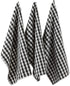 DII French Check Kitchen Collection Decorative Oversized Cotton Dishtowels, 18x28, Black/White, 4 Piece