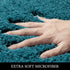 MIULEE Extra Thick Non Slip Bathroom Rug Shaggy Soft Bath Mat Plush Microfiber Absorbent Water for Shower Tub Machine Washable (Turquoise, 20x30 Inches)