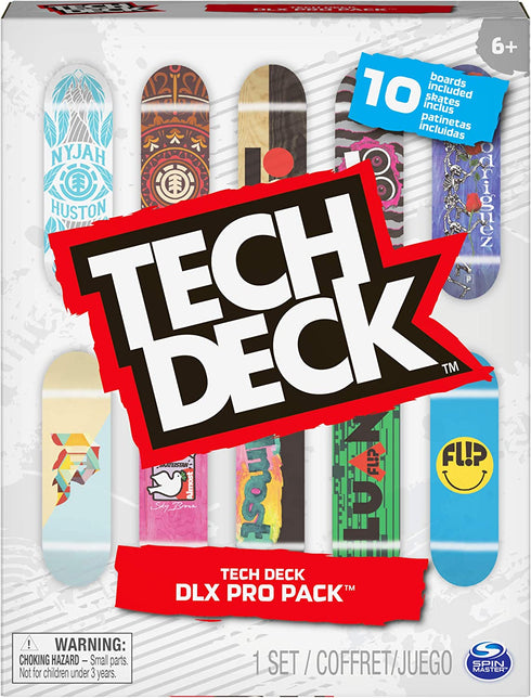 TECH DECK, DLX Pro 10-Pack of Collectible Fingerboards, for Skate Lovers, Kids Toy for Ages 6 and up