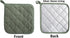DII Basic Terry Collection Quilted 100% Cotton, Potholder, Artichoke Green, 3 Piece