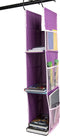 Mind Reader 3 Adjustable, Sturdy and Compact, Locker or Closet Organizer, 6" L x 9" W x 37" H, Hangs from Shelf, Hooks or Rod to Create Storage Space, Pink