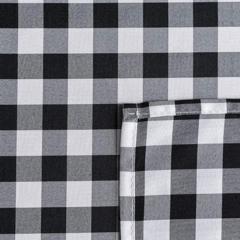 Locika Rectangle Gingham Checkered Tablecloth,Waterproof Spillproof Buffalo Plaid Tablecloth,Washable Wipeable Stain Resistant Fabric Tablecloth (Black and White Checkered, 60" x 104")