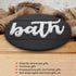Modern Rustic 3D Bath Sign,Shiplap Farmhouse Bathroom Round Sign for Wall Hanging Decor, Handcrafted €œBath Sign Home Wooden Sign (Matt Black)