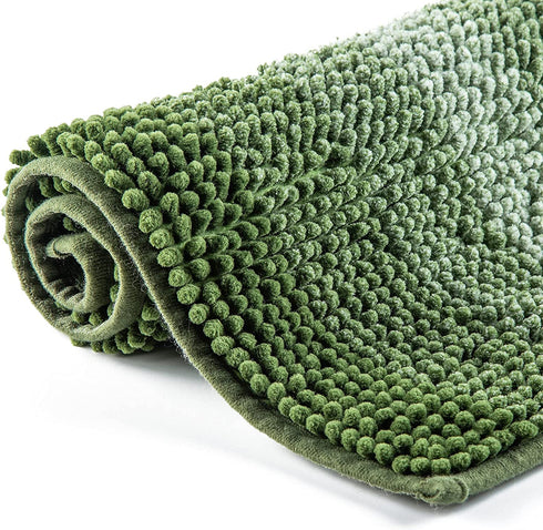 Hyhyco Green Bathroom Rugs,Bath Rug for Bathroom Non Slip,Soft Bath Rugs,Absorbent Bath Mats for Bathroom Floor,Shaggy Plush Bathroom Carpet,Machine Washable & Comes with Laundry Bag (16x24, Green)
