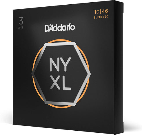 D'Addario Guitar Strings - NYXL Electric Guitar Strings - NYXL1046-3P - Unrivaled Strength, Tuning Stability, Enhanced Mid-Range - For 6 String Guitars - 10-46 Regular Light, 3-Pack