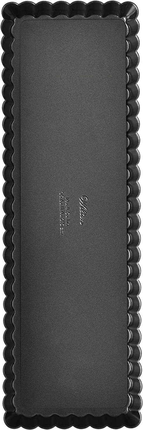 Wilton Extra Long Non-Stick Tart and Quiche Pan, the Fluted Edges on Your Tarts and Quiches will Add a Touch of Flair, 14 x 4.5-Inch