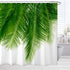 BROSHAN Green Leaf Shower Curtain Fabric, Summer Tropical Palm Leaves Plant Polyester Shower Curtain Nature with Hooks for Hawaiian Bathroom Decor Set,72 x 72 Inch
