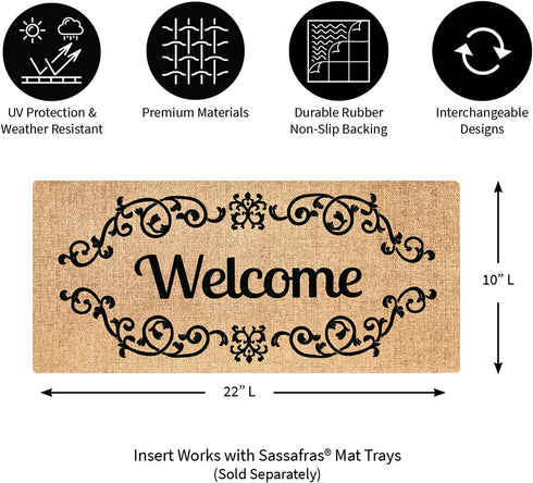Evergreen Flag Welcome Scroll Sassafras Switch Mat 22" x 10"