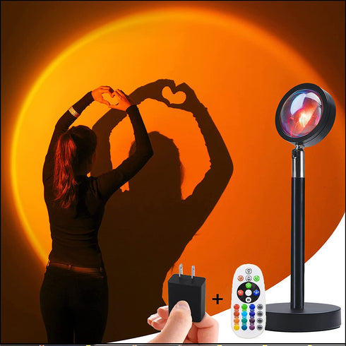 khosh ONE ,Sunset Lamp,Sunset Light,Sunset Lamp Projection,16 Colors Changing Projector 360 Degree Rotation LED Floor Lamp Rainbow Night Light,Romantic ,Rainbow Projection Night Light, Color Changing