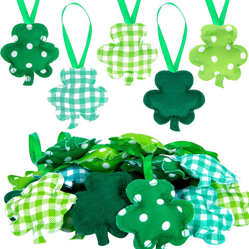 20 Pieces St. Patrick 's Day Shamrock Ornaments, Luck Hanging Green Clover Ornament for St. Patrick 's Day Party Outdoor Indoor Decorations