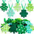 20 Pieces St. Patrick 's Day Shamrock Ornaments, Luck Hanging Green Clover Ornament for St. Patrick 's Day Party Outdoor Indoor Decorations