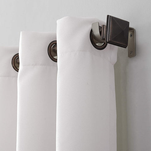 No. 918 Montego Casual Textured Grommet Curtain Panel, 48" x 84", White
