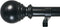 Decopolitan Ball Single Telescoping Drapery Rod Set, Long, Black, 72 to 144-Inch