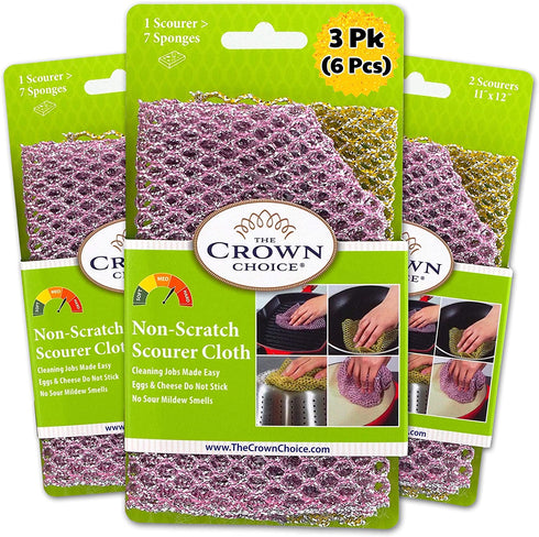 Heavy Duty Dish Scrubbers for Cleaning Dishes & Pots (6Pcs) - Replace Kitchen Sponges for Dishwashing with Our Scouring Pads - Try Our Alternative Dish Washing Scrub Sponge Scrubber Pack