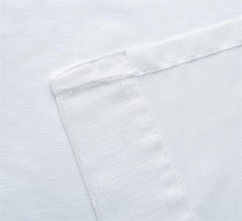 MIUCO 2 Panels White Curtains Grommet Textured Solid Sheer Curtains 84 Inches Long for Bedroom (2 x 54 Wide x 84" Long) White