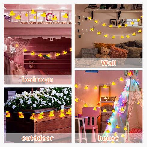 20 LED Children's Room LED String Lights for Holiday Wall Window Tree Decorative Party Yard Garden Kids Bedroom Living Dorm Uses Squeeze Sound Squeaky - Duck