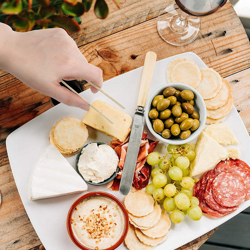 BambooMN 3.9" Mini Bamboo Disposable Tongs - Toast Tongs - 60 pcs