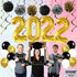 Gold 2022 Balloons Numbers Set - 40 Inch, Pompoms and Hanging Swirls | Black and Gold Graduation Decorations 2022 | Graduation Party Decorations 2022 | Class of 2022 Decorations, Graduation Balloons