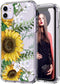 ICEDIO iPhone 11 Case with Screen Protector,Clear with Nice Sunflowers Floral Flower Patterns for Girls Women,Shockproof Slim Fit TPU Cover Protective Phone Case for Apple iPhone 11 6.1 inch