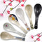 Newtay 6 Pieces Japanese Retro Soup Spoons Ceramics Soup Spoons Japanese Style Rice Spoon Flatware Asian Chinese Serving Spoons Appetizers Tableware Meal Partner for Tasting