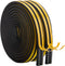 33Feet Long Weather Stripping for Door,Insulation Weatherproof Doors and Windows Seal Strip,Collision Avoidance Rubber Self-Adhesive Weatherstrip,(2 Rolls,16.5Ft/10m Each,Black)