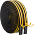 33Feet Long Weather Stripping for Door,Insulation Weatherproof Doors and Windows Seal Strip,Collision Avoidance Rubber Self-Adhesive Weatherstrip,(2 Rolls,16.5Ft/10m Each,Black)