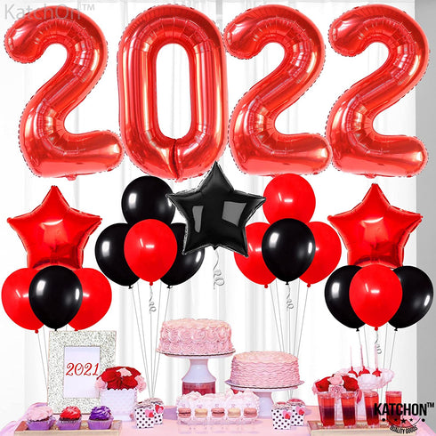 Graduation Decorations 2022 Red and Black - Red 2022 Balloons, 40 Inch | Class of 2022 Decorations Red and Black | Graduation Balloons 2022 | Graduation Party Decorations 2022 | Class of 2022 Balloons