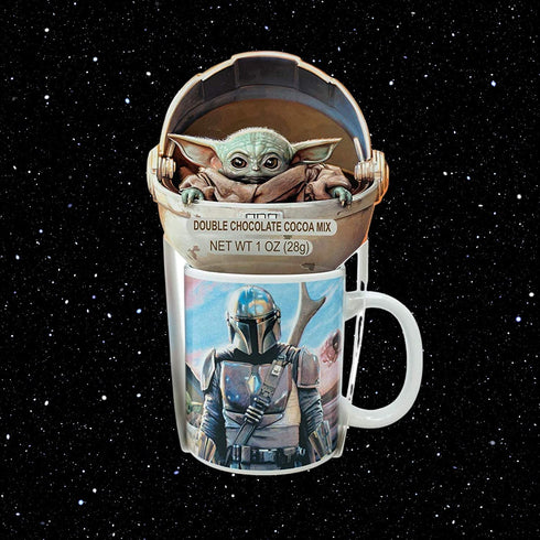 Star Wars The Child Holiday Baby Yoda Ceramic Mug with Hot Cocoa Mix Stocking Stuffer, 10 Ounce