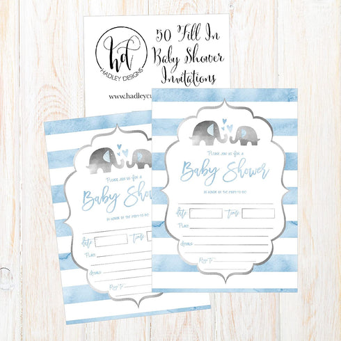 50 Fill in Baby Shower Invitations, Baby Shower Invitations Elephant, Jungle, Baby Shower Invites Boy, Baby Boy Shower Invitations, Baby Invitations, Neutral Baby Shower Invitations