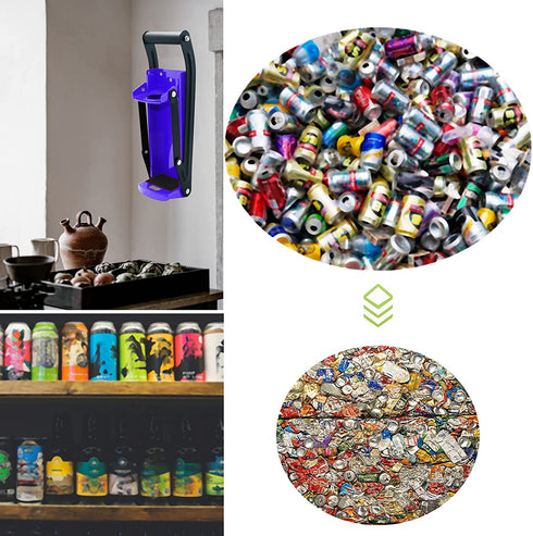 laffeya Can Crusher, Can Crusher Wall Mounted 16 oz & Bottle Opener, Eco-Friendly Aluminum Can Crusher, Heavy Duty Can Crusher Soda Beer Smasher Recycling Tool (16oz, Blue)