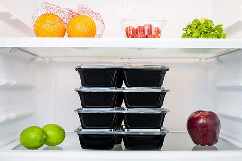 24 Pack of 32 Ounce Lunch To Go Containers, 3 Compartment Healthy Meal Prep Food Storage Container with Lids, BPA Free, Microwavable, Reusable, Portion Control Bento Boxes, by FreshSnaps