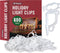 SEWANTA All-Purpose Light Clips Holder - Set of 600 Christmas light hooks - Mount holiday lights to shingles and gutters - works with Rope, Mini, c-7-6-9, icicle lights - USA made - No tools required