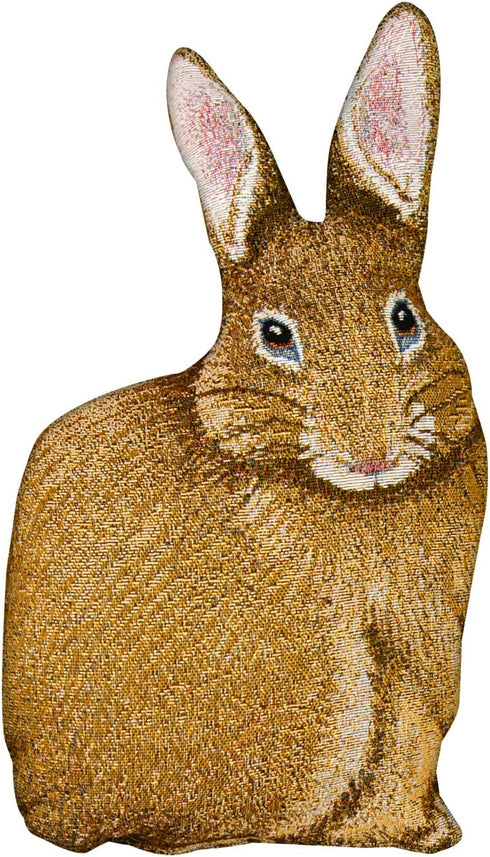 Manual Woodworkers & Weavers Bunny Hop Hare Raising Rabbit Shaped Pillow, 17.5",