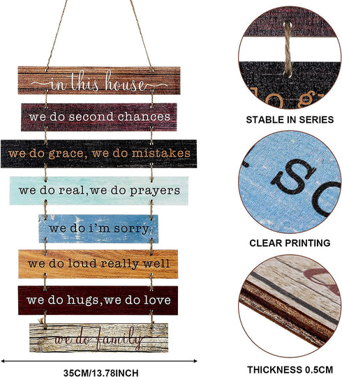 In This House We Do Family Sign Home Decor Rustic Farmhouse Decor for the Home Sign Wall Decorations for Living Room Modern Farmhouse Sign
