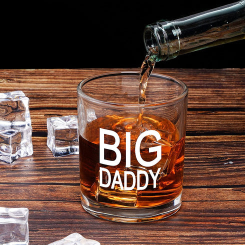 Dad Gift on Father™s Day, Novelty Big Daddy Whiskey Glass, Old Fashioned Glasses, Unique Scotch Glass for Dad, New Dad, Husband, friends, Gift on Father™s Day, Birthday, Christmas, 10 Oz