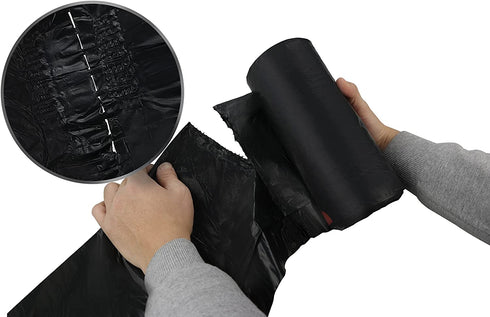 Begale 3 Gallon Drawstring Trash Bags, Black, 110 Counts/ 3 Rolls