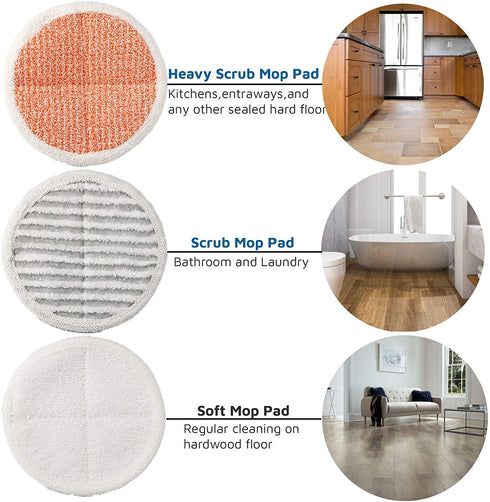 6 Pack Replacement Pads for Bissell Spinwave 2124,2039A,2307,23157,20391,20399 Powered Hard Floor Mop