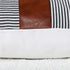 MANDIOO Pack of 2 Farmhouse Decorative Throw Pillow Covers Boho Accent Cushion Cases Pillowcases for Couch Sofa Bedroom Faux Leather Cotton Linen Stripe 20x20 Inches Black