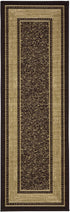 Ottomanson Contemporary Bordered Ottohome Rug, 20 in x 59 in, Chocolate Brown
