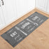 Carvapet 2 Piece Kitchen Rug Set Non-Slip Backing Mat Throw Rug for Kitchen Doormat Runner Rug Set, Motto Design, Grey (17"x48"+17"x24")