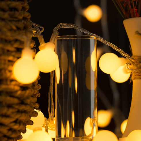 Globe String Lights, 33 Feet 100 Led Fairy Lights Plug in, 8 Modes with Remote Mini Globe Lights for Indoor Outdoor Bedroom Party Wedding Garden Christmas Tree Decor, Warm White