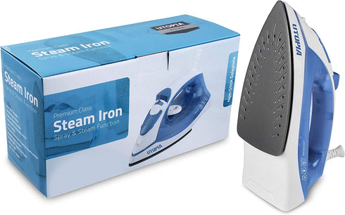 Utopia Home Steam Iron for Clothes with Nonstick Soleplate - 1200 Watt Lightweight Travel Iron - Clothes Iron with 360 Degree Swivel Cord - Iron with 200 mm Water Tank (Blue)