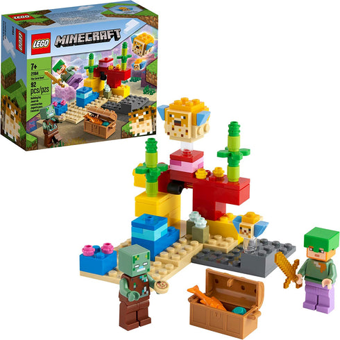 LEGO Minecraft The Coral Reef 21164 Building Toy Set for Kids, Boys, and Girls Ages 7+ (92 Pieces)